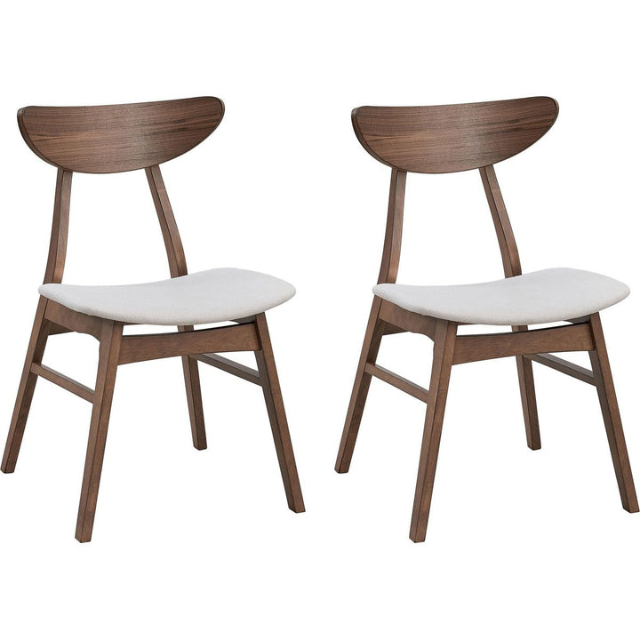 Streamdale Furniture (1 Table+4 Chairs)Modern Dining Table Set of 5 pcs,Wooden Dining Table and Upholstered Chairs for Living Room,Round Kitchen Set with Sturdy Legs for Restaurant,Walnut W2582S00125