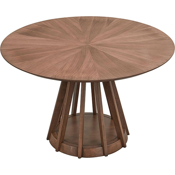 Streamdale Furniture (1 Table+4 Chairs)Modern Dining Table Set of 5 pcs,Wooden Dining Table and Upholstered Chairs for Living Room,Round Kitchen Set with Sturdy Legs for Restaurant,Walnut W2582S00125