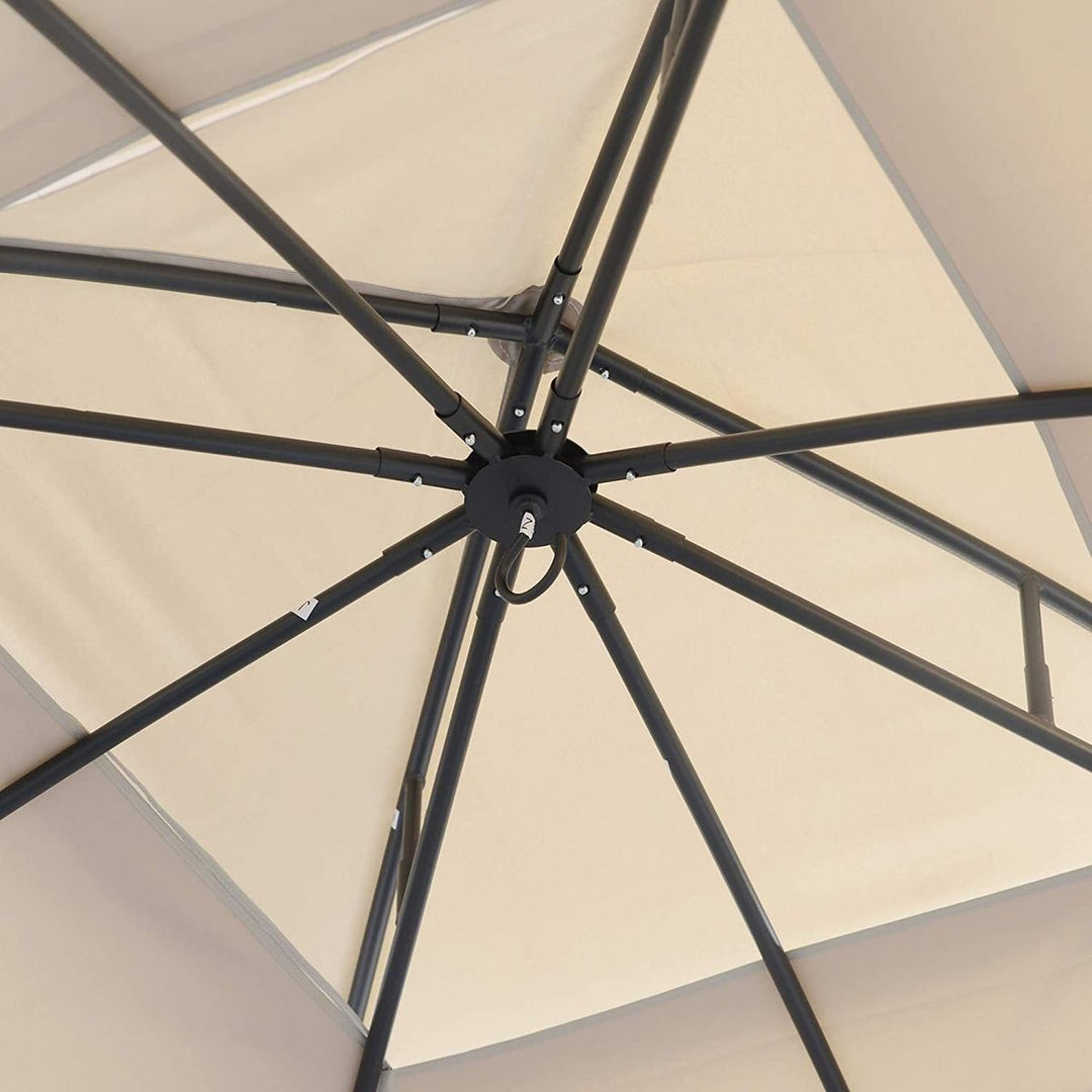 Streamdale Furniture 10x12 FT Softtop Metal Gazebo with Mosquito Net&Sunshade Curtains,Sturdy Heavy Duty Double Roof Canopy,Galvanized Steel Design Outdoor Tent,Suitable for Gardens,Patio,Backyard W2259P155187