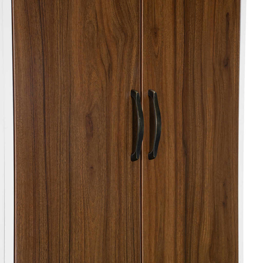 Full Size Murphy Bed Wall Bed with Closet ,Drawers and Table,White