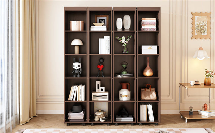 Queen Murphy Bed Wall Bed with Storage Doors, Espresso