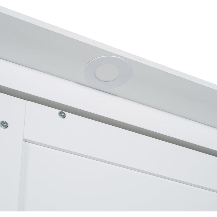 Queen Size Murphy Bed Wall Bed with Sofa,White
