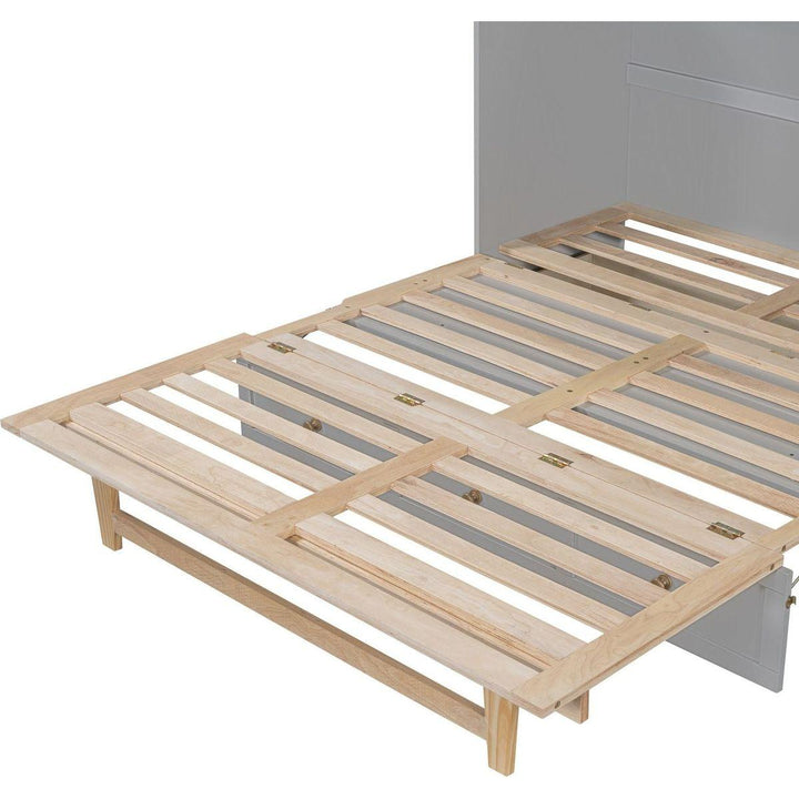 Queen Murphy Bed with Large Drawers,Gray