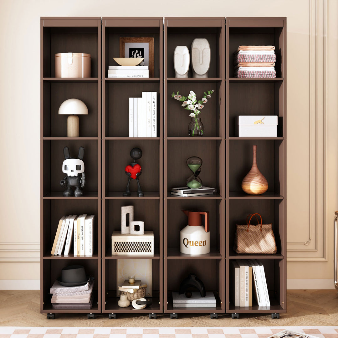 Queen Murphy Bed Wall Bed with Storage Doors, Espresso
