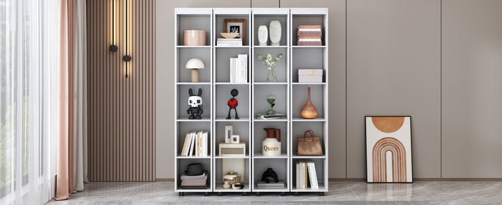 Queen Murphy Bed Wall Bed with Storage Doors, White