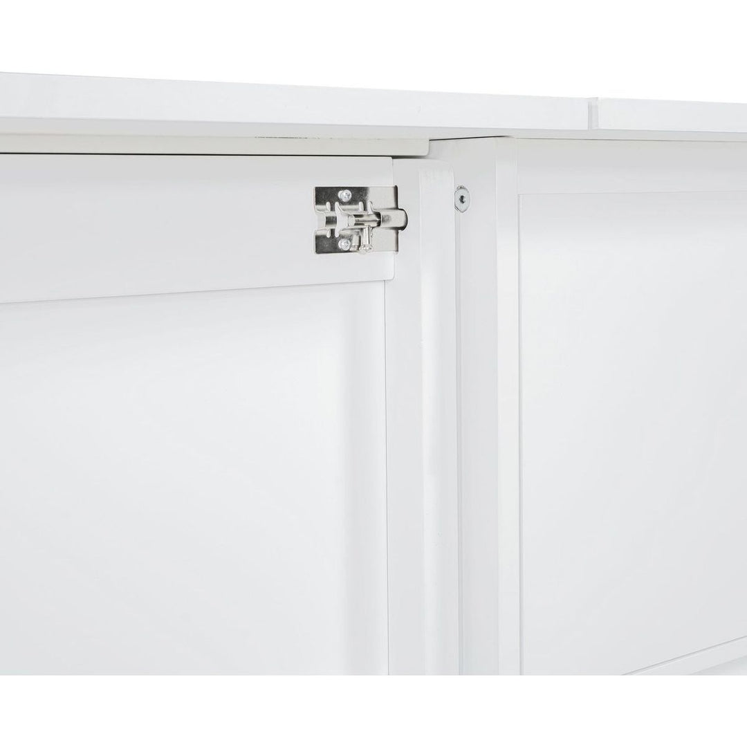Full Size Murphy Bed with Drawers, Cabinets and USB Ports,White