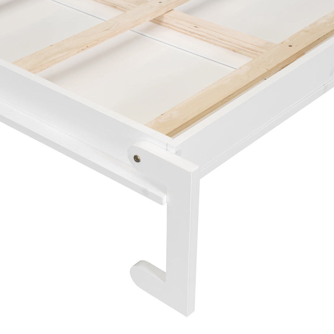 Queen Size Murphy Bed with Desk, Vanity and Cabinets, White