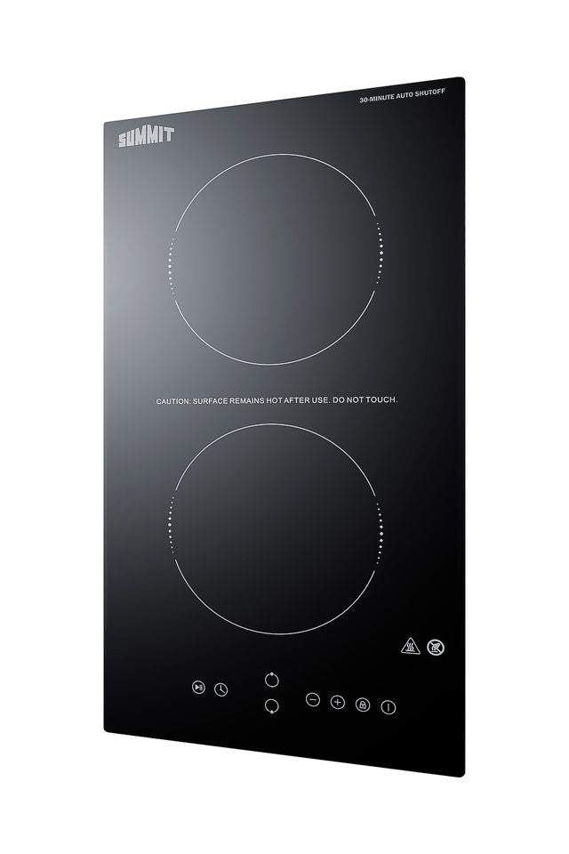 Summit 12" Wide 115V 2-Burner Radiant Cooktop With Safety Shutoff