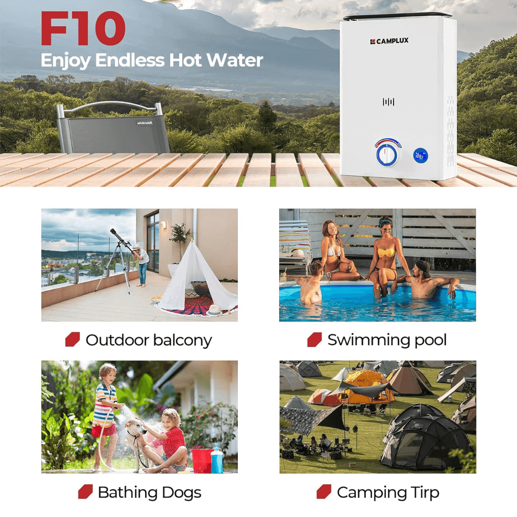 First Heater Camplux First F10 LPG Camping Water Heater – Shop Tiny Houses