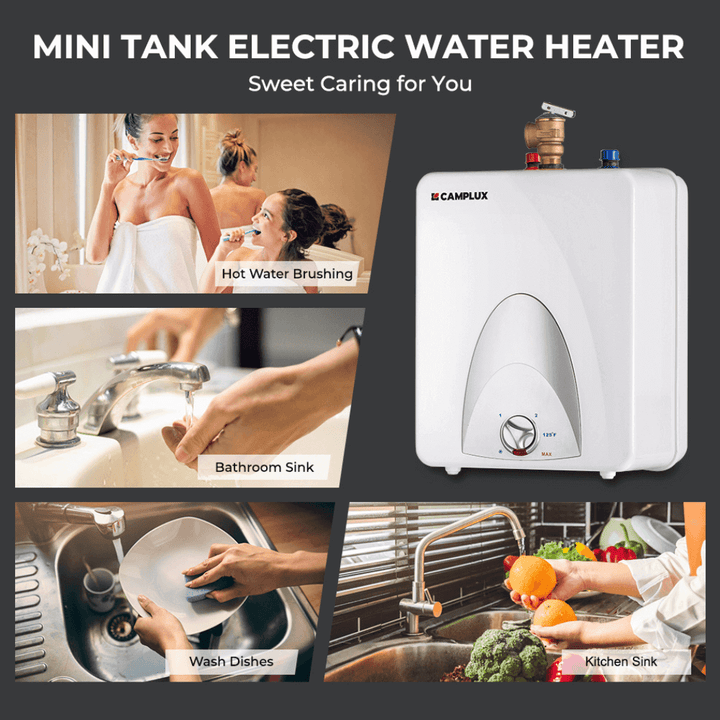 Camplux Electric Mini Tank Point of Use Water Heater 120V - 2.5 Gallon