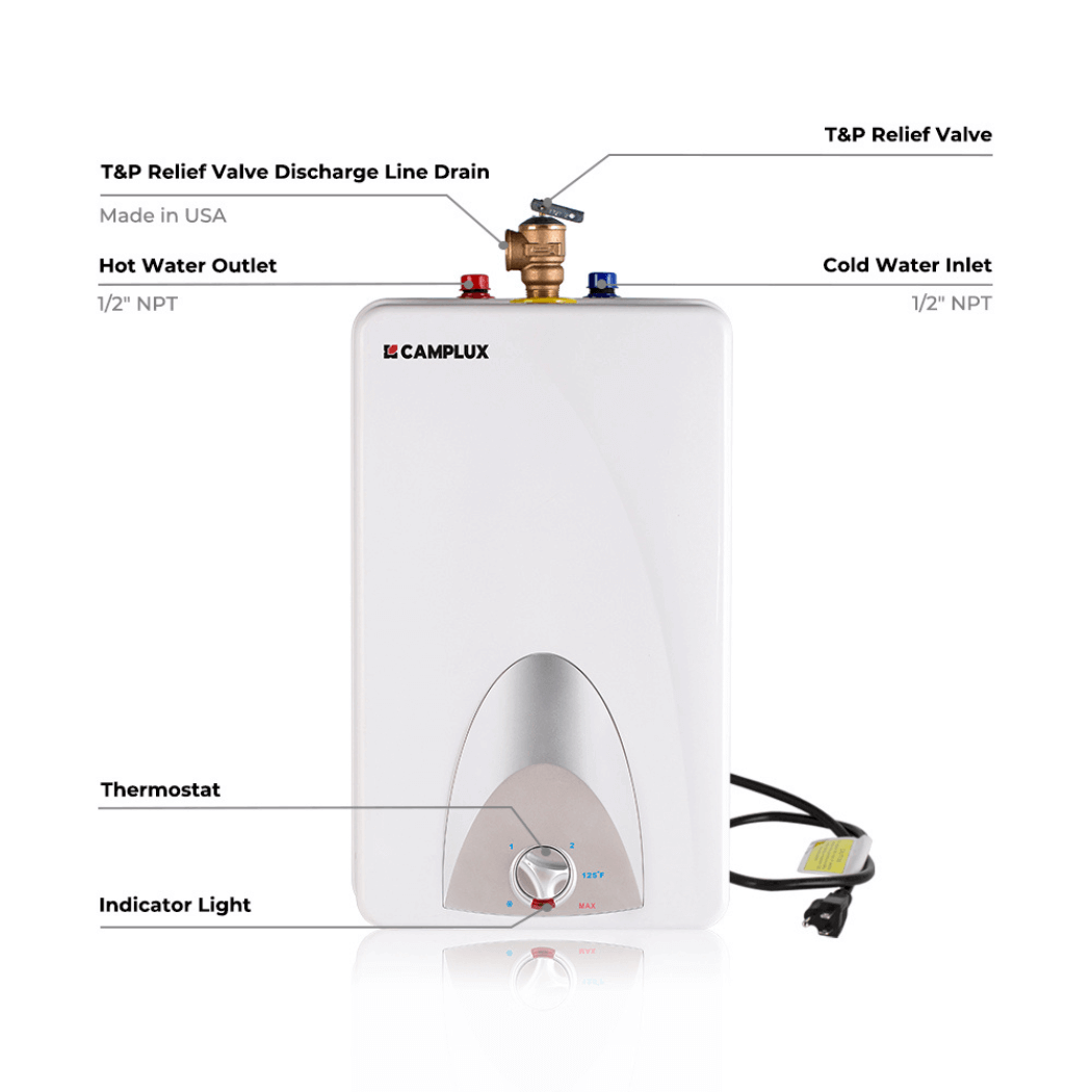 camp lux Camplux Electric Mini Tank Point of Use Water Heater 120V
