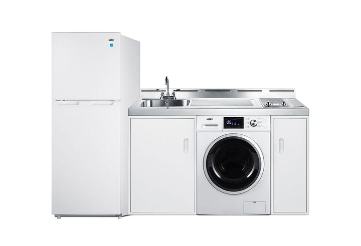 Summit 83" Wide All-In-One Kitchenette with Washer/Dryer Combo