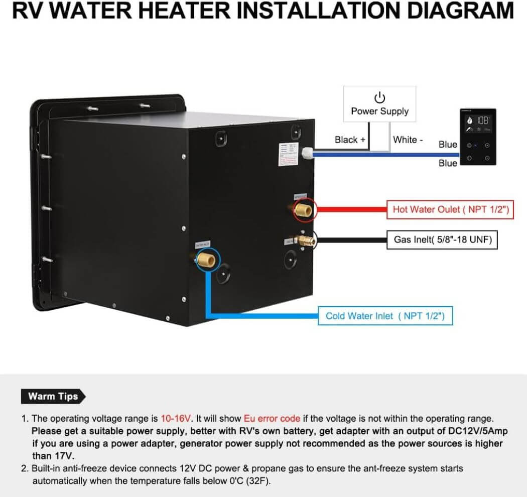 2.64GPM Tankless RV Hot Water Heater PRO With Remote Control
