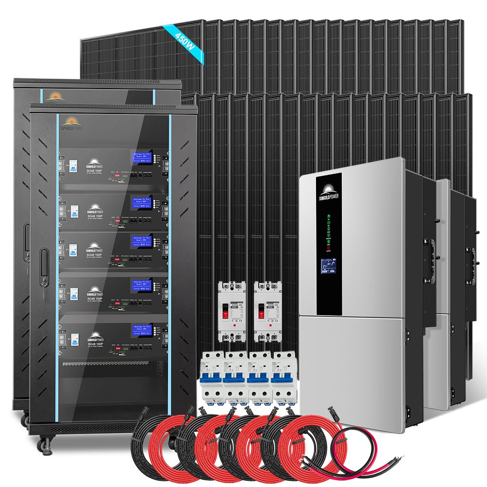 Hybrid Solar Kit 11.4KW 48V Split Phase 20.48KWH/51.2KWH Lithium Battery 450 Watt Solar Panel SGH-11N2E/ SGH-11N5E