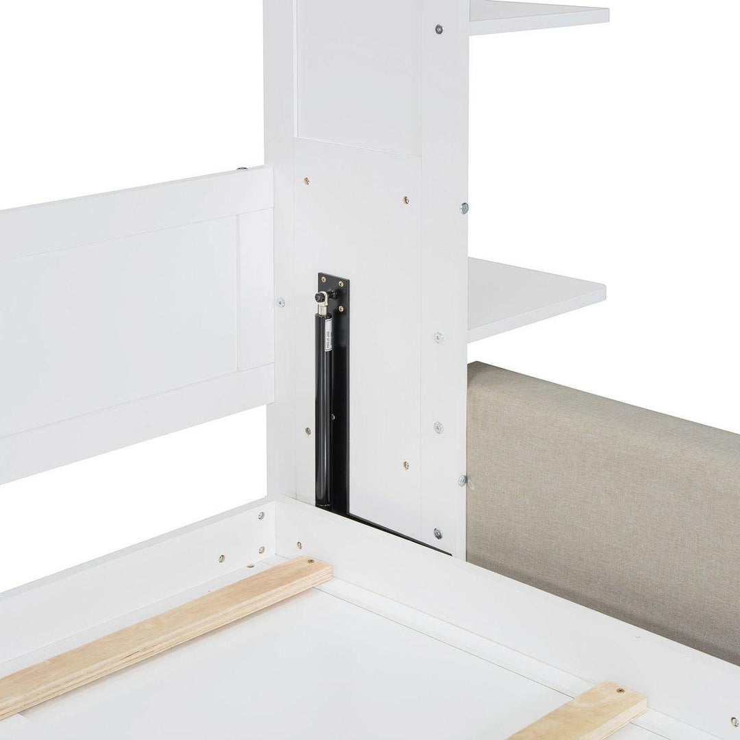 Queen Size Murphy Bed Wall Bed with Sofa,White
