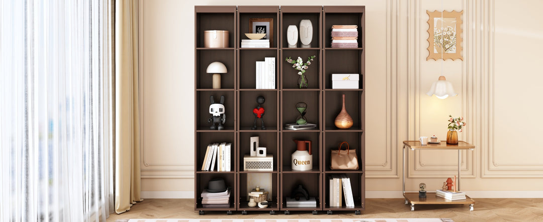 Queen Murphy Bed Wall Bed with Storage Doors, Espresso