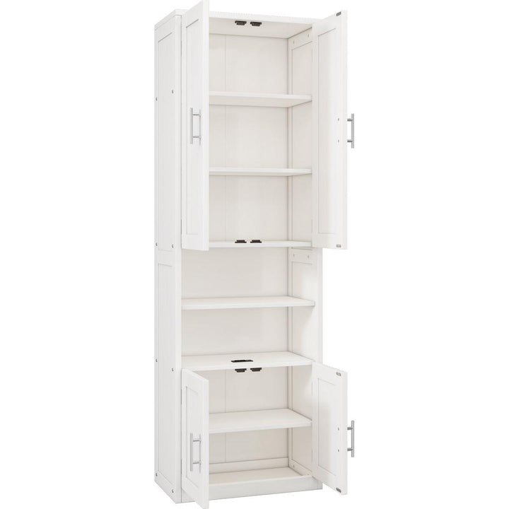 Queen Size Murphy Bed with 2 Side Cabinet Storage Shelves, 68-inch Cabinet Bed Folding Wall Bed with Desk Combo Perfect for Guest Room, Study, Office,White(old sku:BS7013008104C)