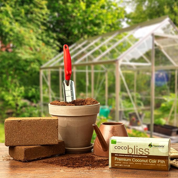Plantonix Coco Bliss Brick - 650 g Coco Coir / Pith Premium Organic Coir Growing Media Peat Alternative