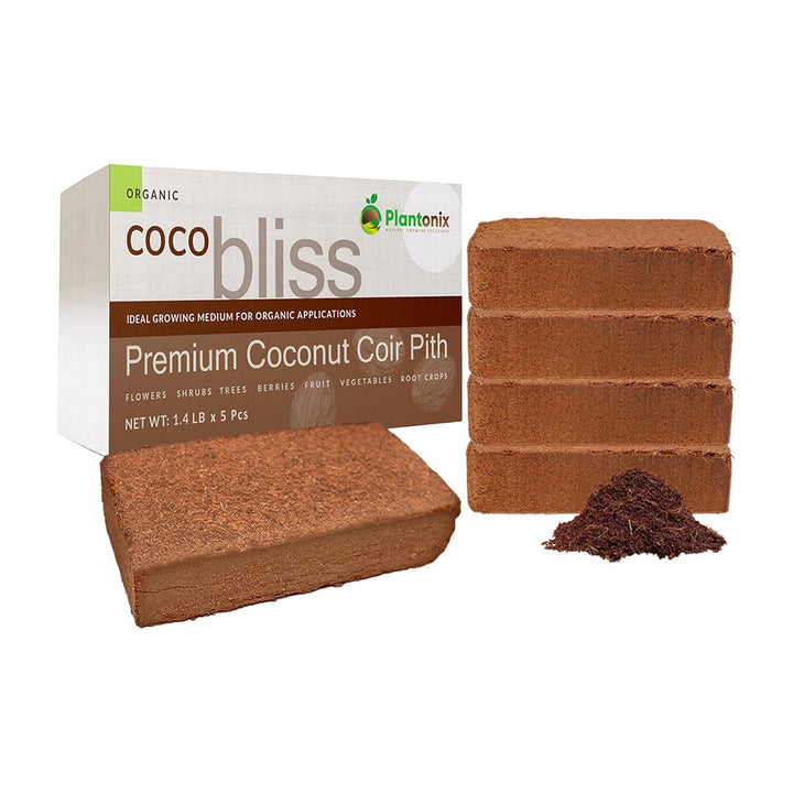 Plantonix Coco Bliss Brick - 650 g Coco Coir / Pith Premium Organic Coir Growing Media Peat Alternative sku-31754474586201