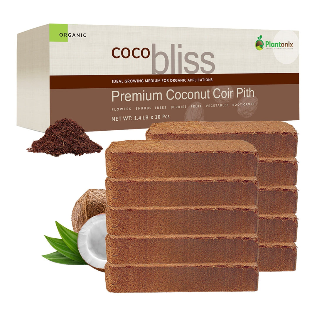 Plantonix Coco Bliss Brick - 650 g Coco Coir / Pith Premium Organic Coir Growing Media Peat Alternative sku-31754474618969