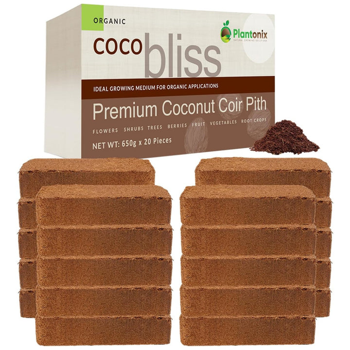 Plantonix Coco Bliss Brick - 650 g Coco Coir / Pith Premium Organic Coir Growing Media Peat Alternative sku-41041773232217