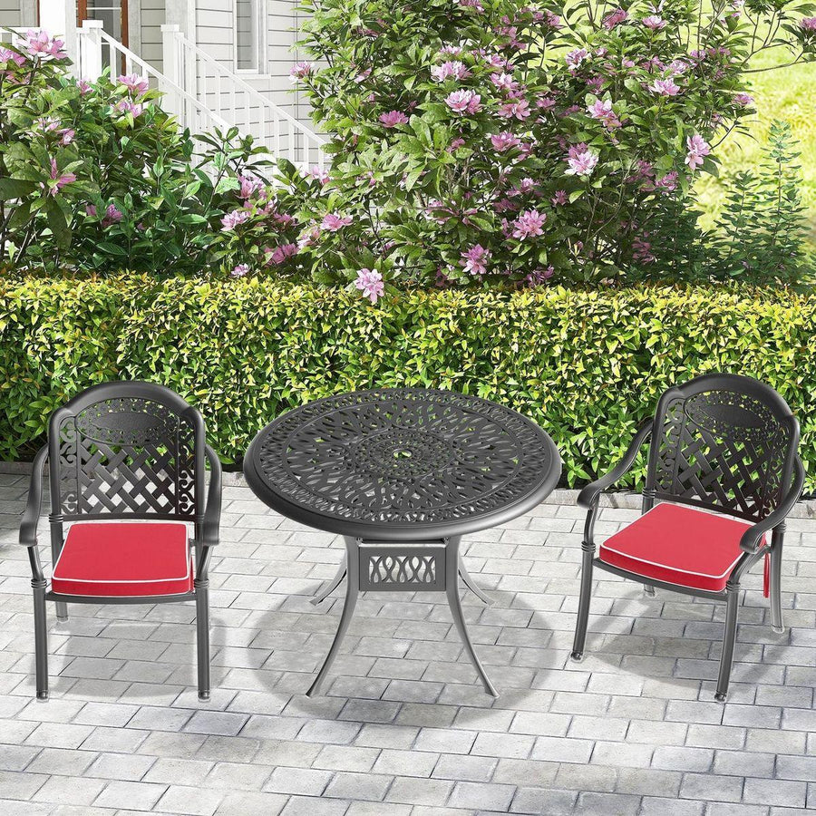 Streamdale Furniture (Cushions In Random Colors)3-Piece Set Of Cast Aluminum Patio Furniture With Cushions W1710S00051