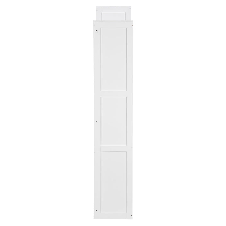 Queen Size Murphy Bed with Desk, Vanity and Cabinets, White