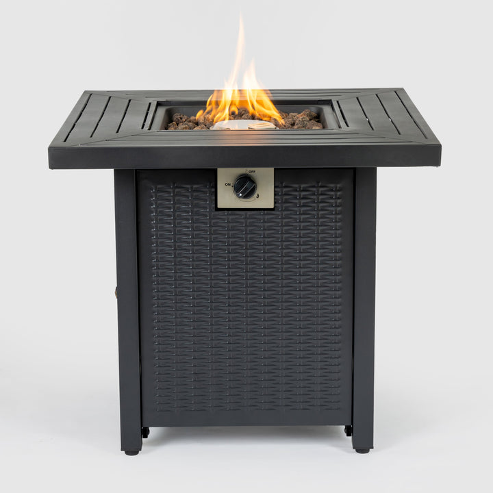 28-inch Iron Square Propane Fire Pit Table