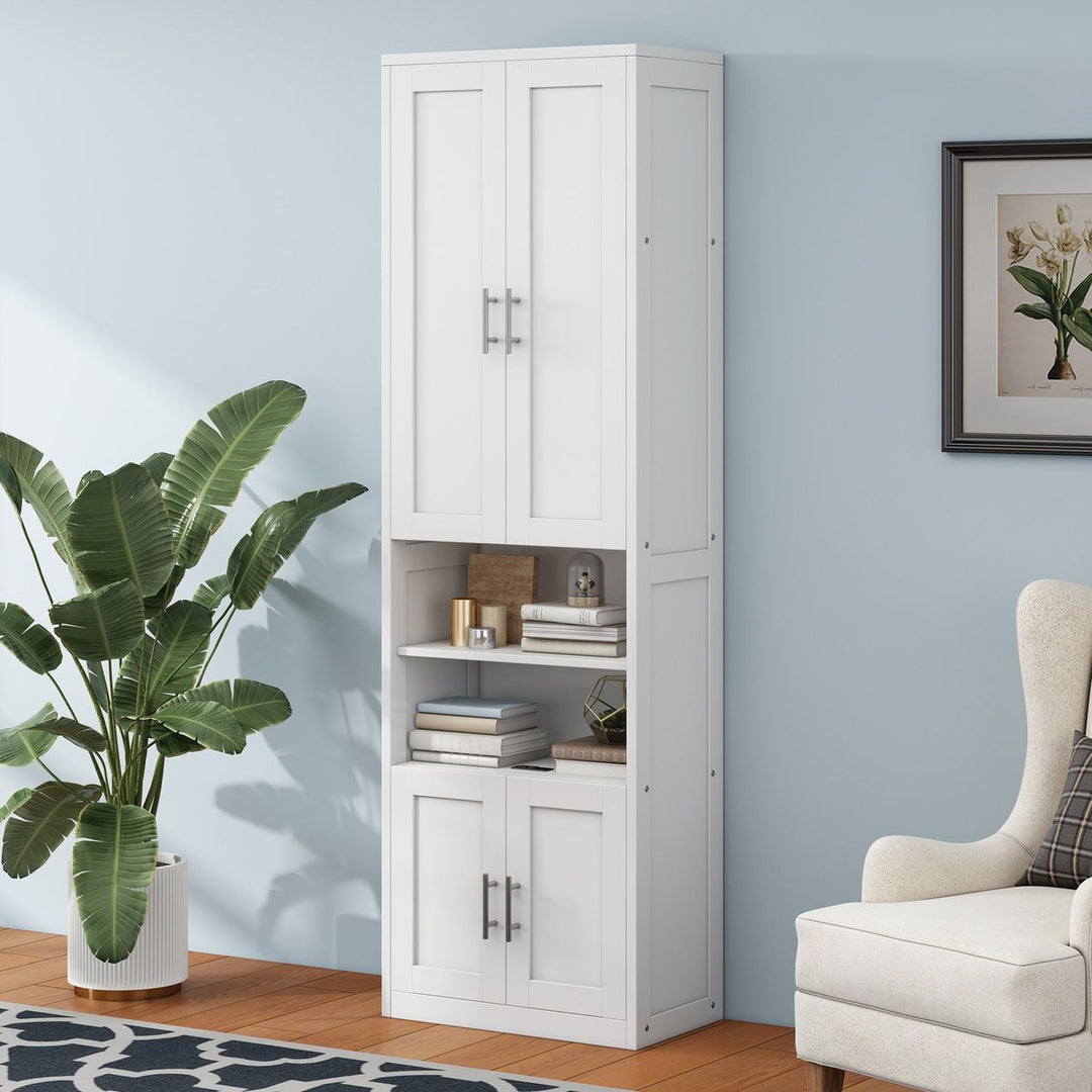 Full Size Murphy Bed with 1 Side Cabinet Storage Shelf, 61.5-inch Cabinet Bed Folding Wall Bed with Desk Combo Perfect for Guest Room,Study, Office,White(old sku:BS7012008109C)