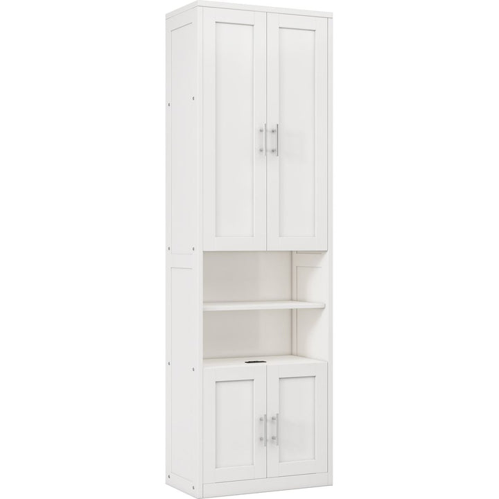 Full Size Murphy Bed with 1 Side Cabinet Storage Shelf, 61.5-inch Cabinet Bed Folding Wall Bed with Desk Combo Perfect for Guest Room,Study, Office,White(old sku:BS7012008109C)
