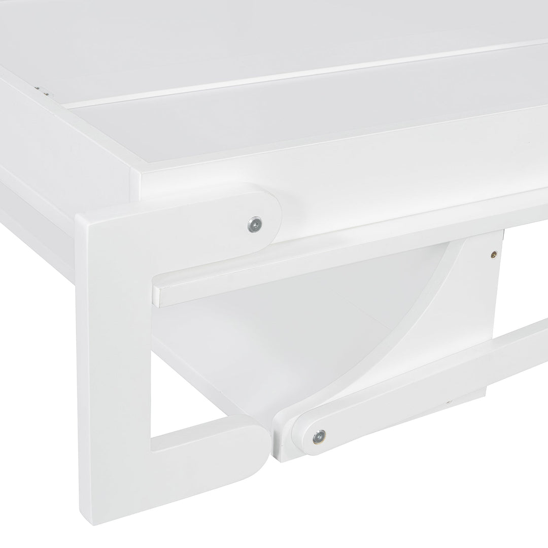 Streamdale Furniture Full Size Murphy Bed Wall Bed with Closet , Drawers and Shelves, White LP000383AAK