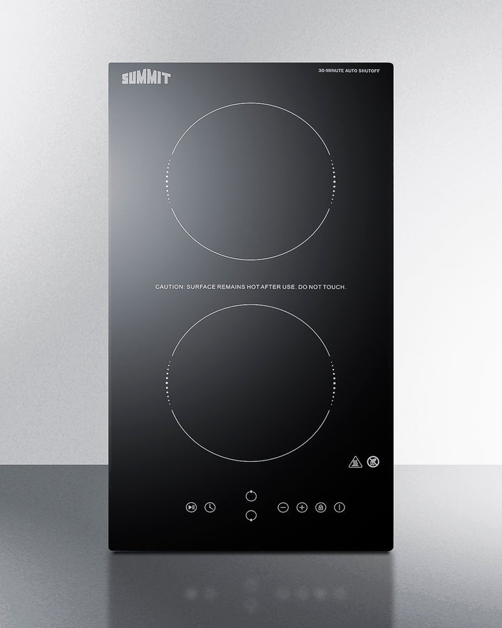 Summit 12" Wide 115V 2-Burner Radiant Cooktop With Safety Shutoff