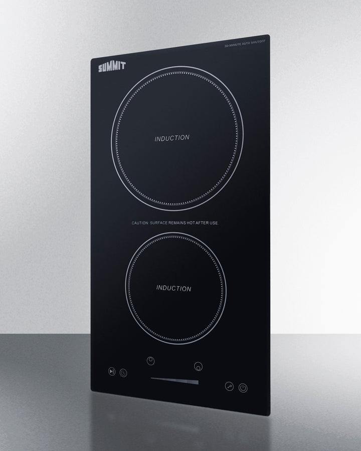 Summit 12" Wide 115V 2-Zone Induction Cooktop With Safety Shutoff