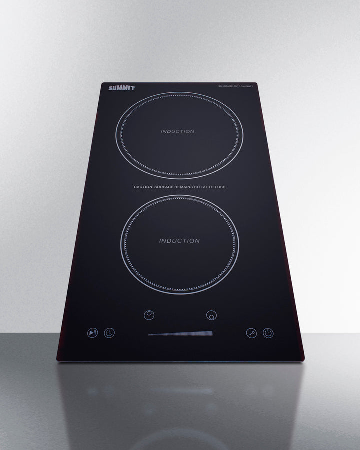 Summit 12" Wide 115V 2-Zone Induction Cooktop With Safety Shutoff