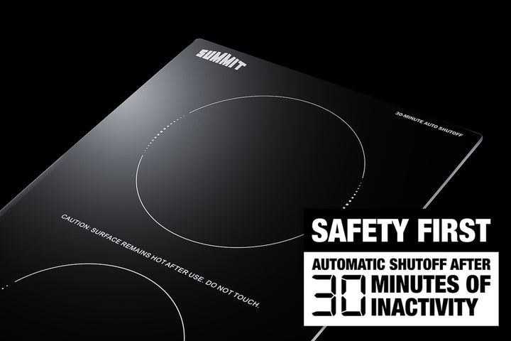 Summit 12" Wide 115V 2-Zone Induction Cooktop With Safety Shutoff