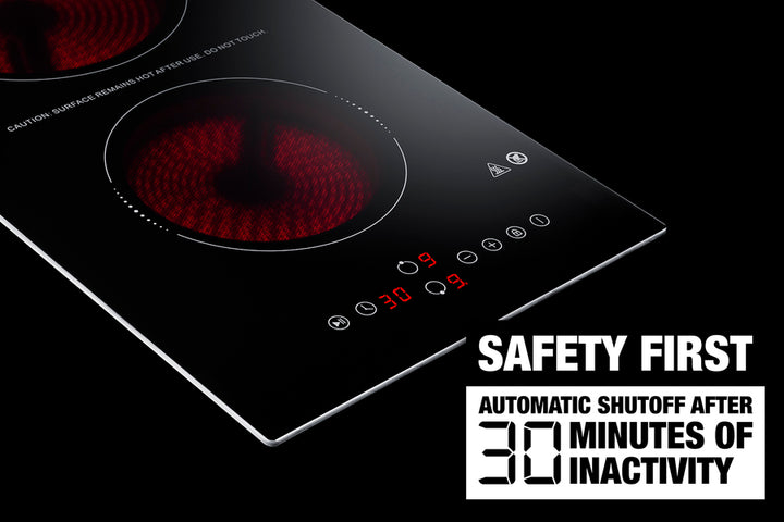 Summit 12" Wide 115V 2-Burner Radiant Cooktop With Safety Shutoff