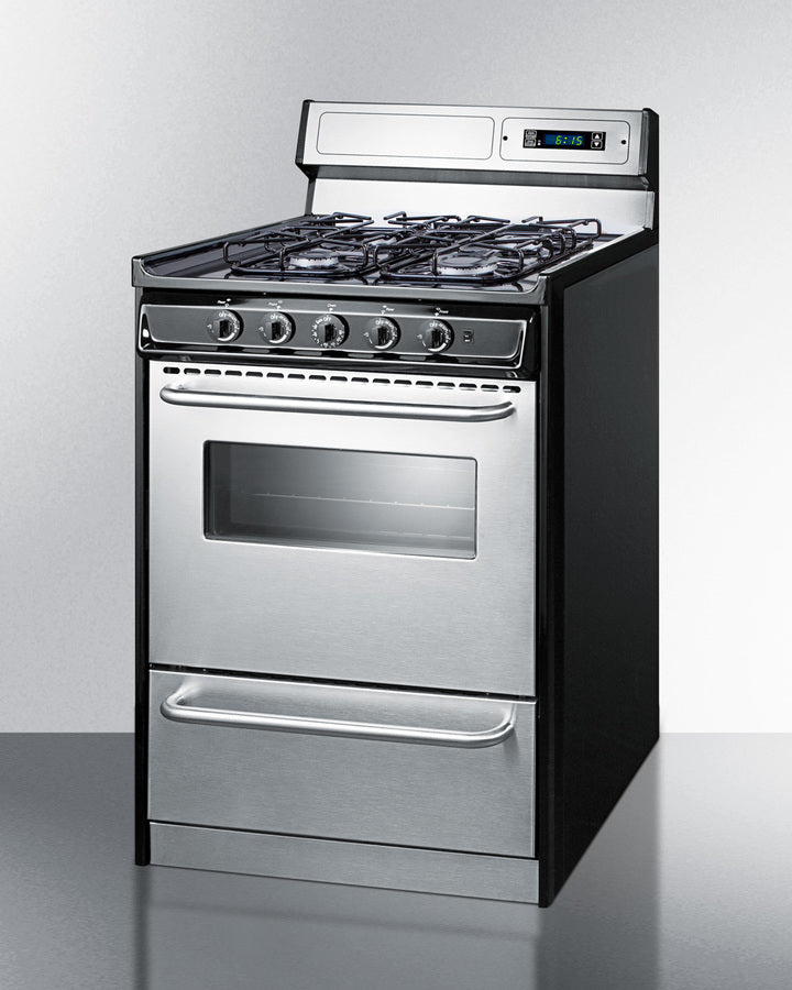 Summit 24" Wide Gas Range, Sealed Burners
