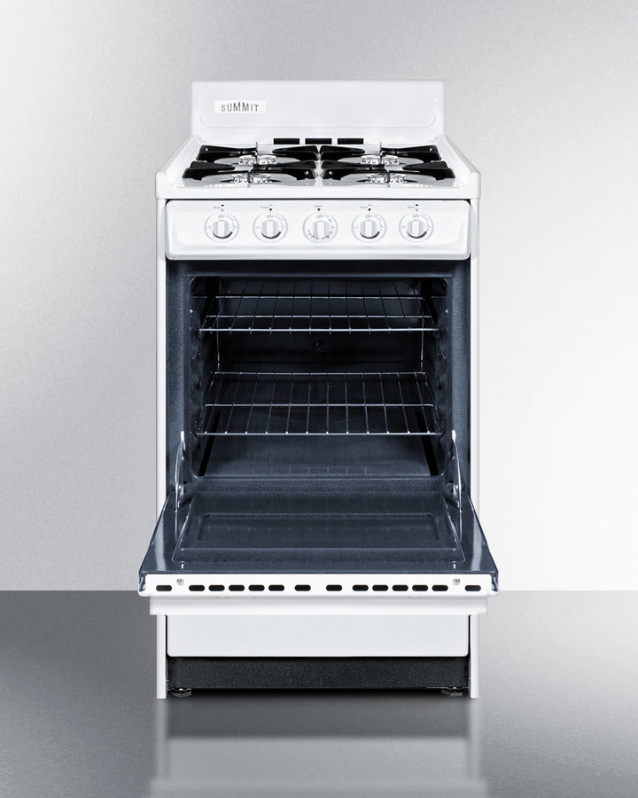Summit Next 20" Wide Propane Gas Range, Battery Start