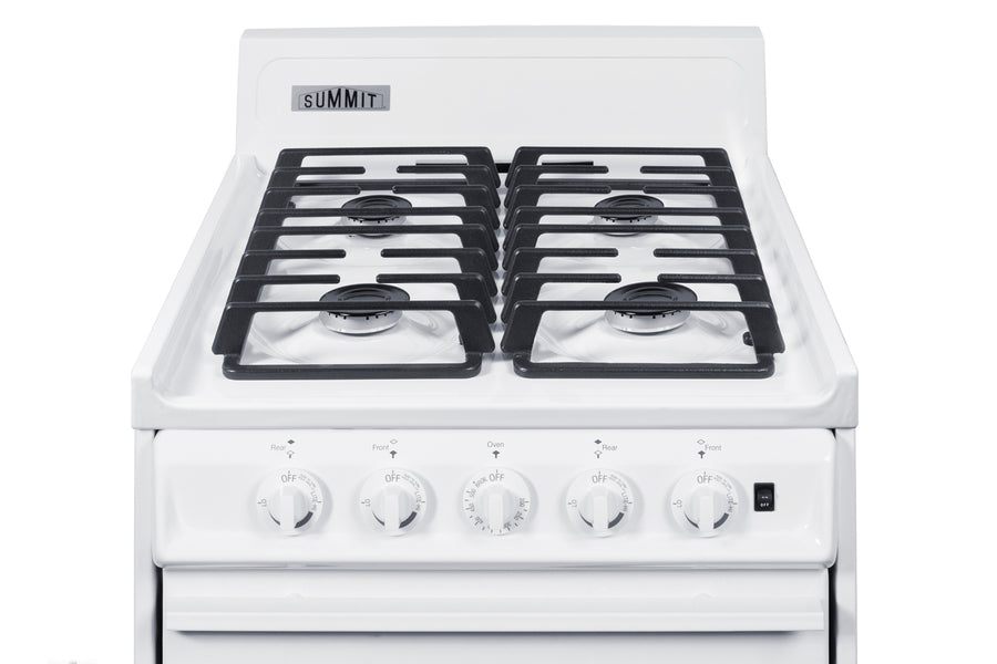 Summit 20" Wide Gas Range, Sealed Burners