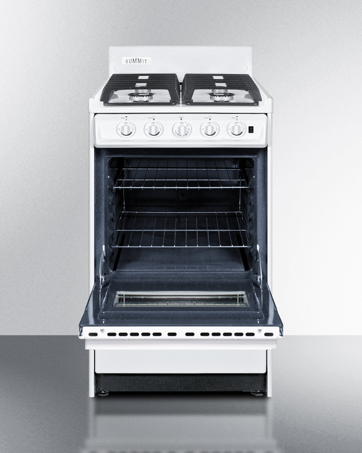 Summit 20" Wide Gas Range, Sealed Burners