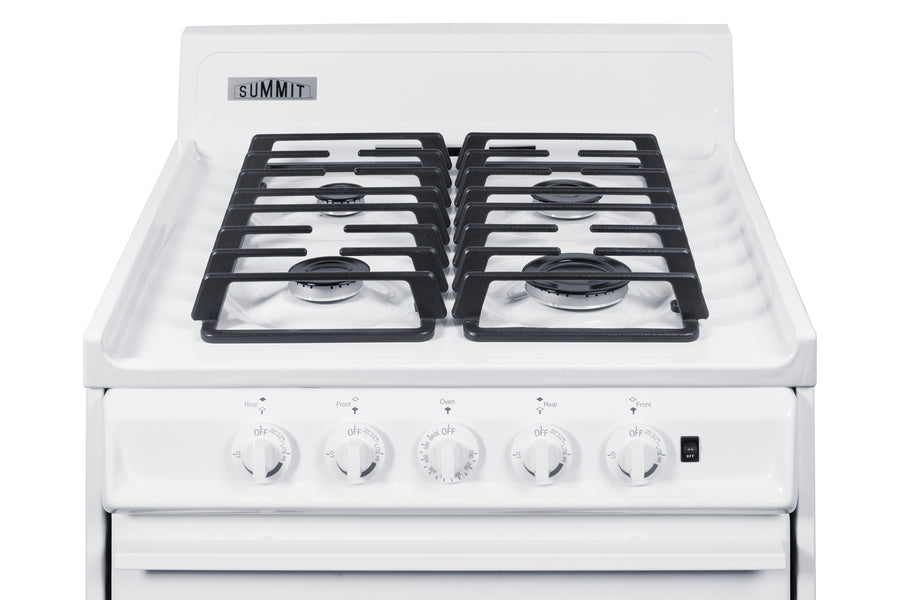 Summit 24" Wide Gas Range, Sealed Burners