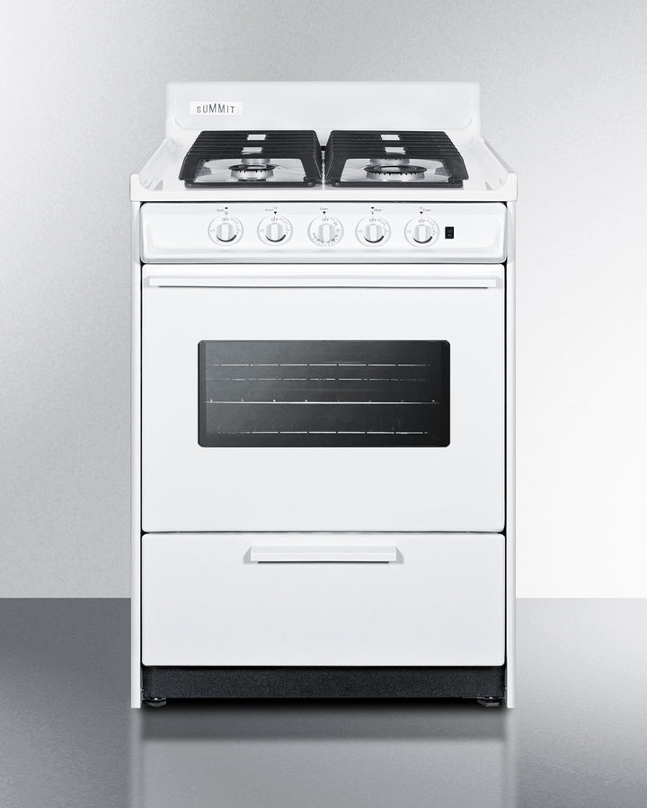 Summit 24" Wide Gas Range, Sealed Burners
