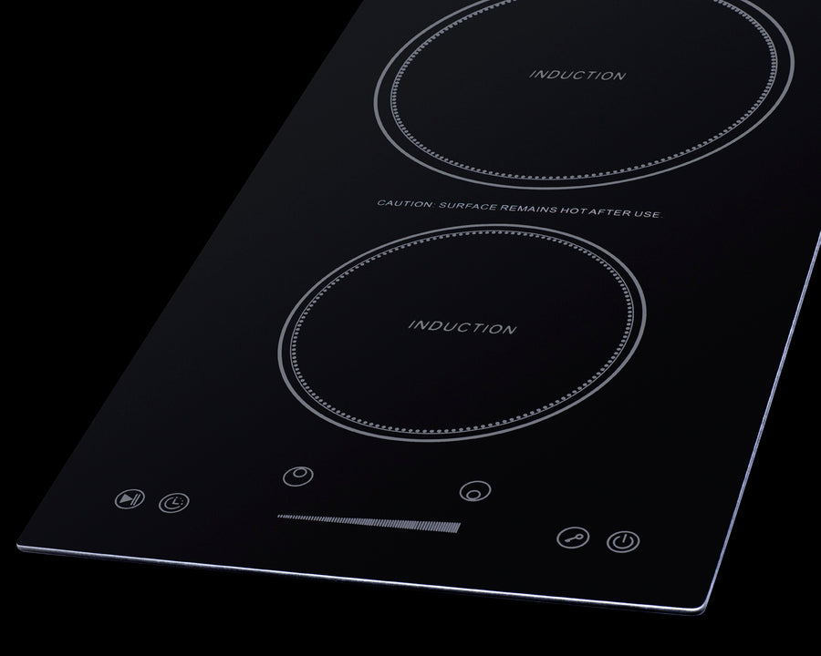 Summit 12" Wide 115V 2-Zone Induction Cooktop With Safety Shutoff