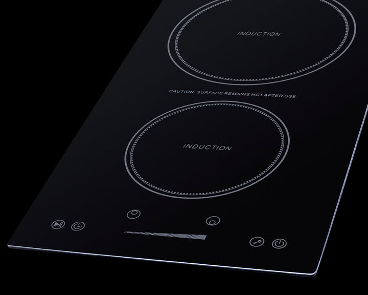 Summit 12" Wide 115V 2-Zone Induction Cooktop With Safety Shutoff
