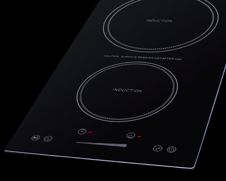 Summit 12" Wide 115V 2-Zone Induction Cooktop With Safety Shutoff