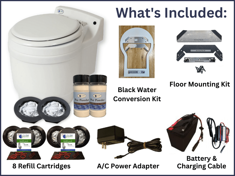 Dry Flush Laveo Dry Flush Toilet RV Bundle