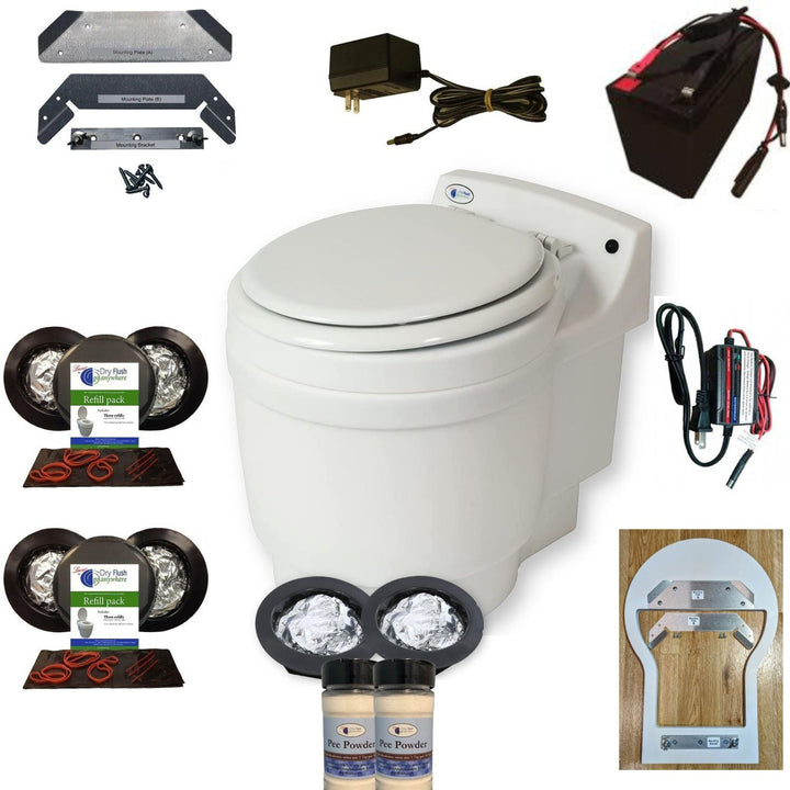 Dry Flush Laveo Dry Flush Toilet RV Bundle