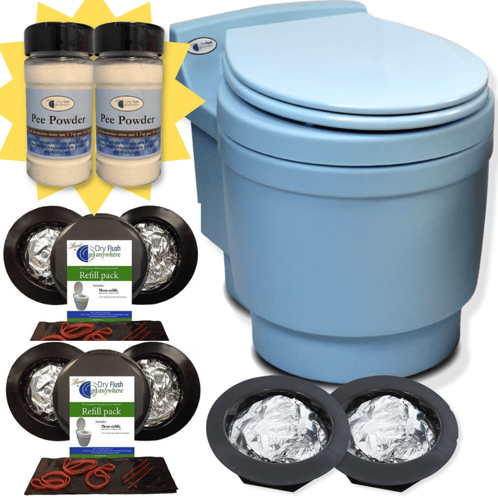 Dry Flush Laveo Dry Flush Toilet RV Bundle DF1045BLU-super