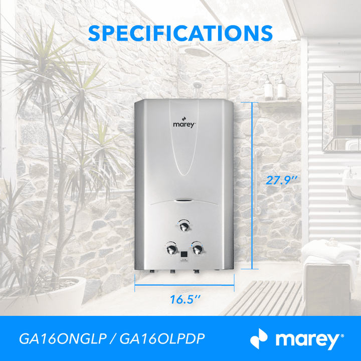 Marey Marey 16L Digital Gas Liquid Propane Tankless Water Heaters GA16OLPDP