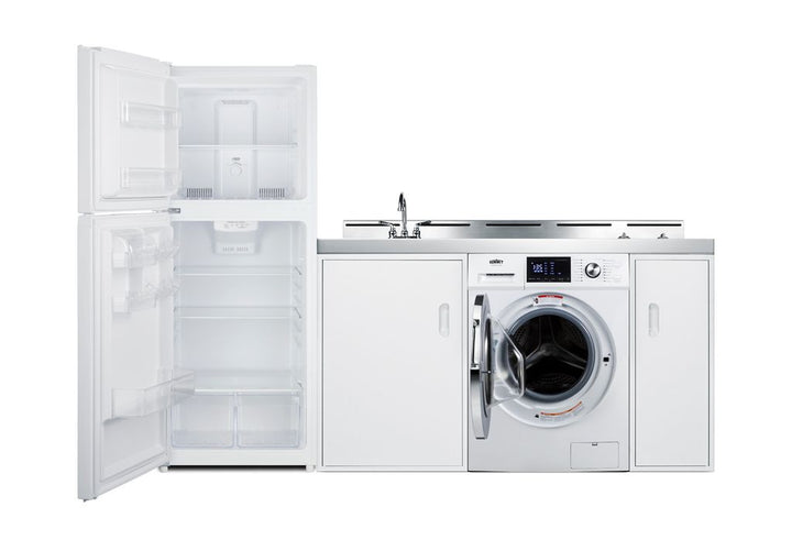Summit 83" Wide All-In-One Kitchenette with Washer/Dryer Combo